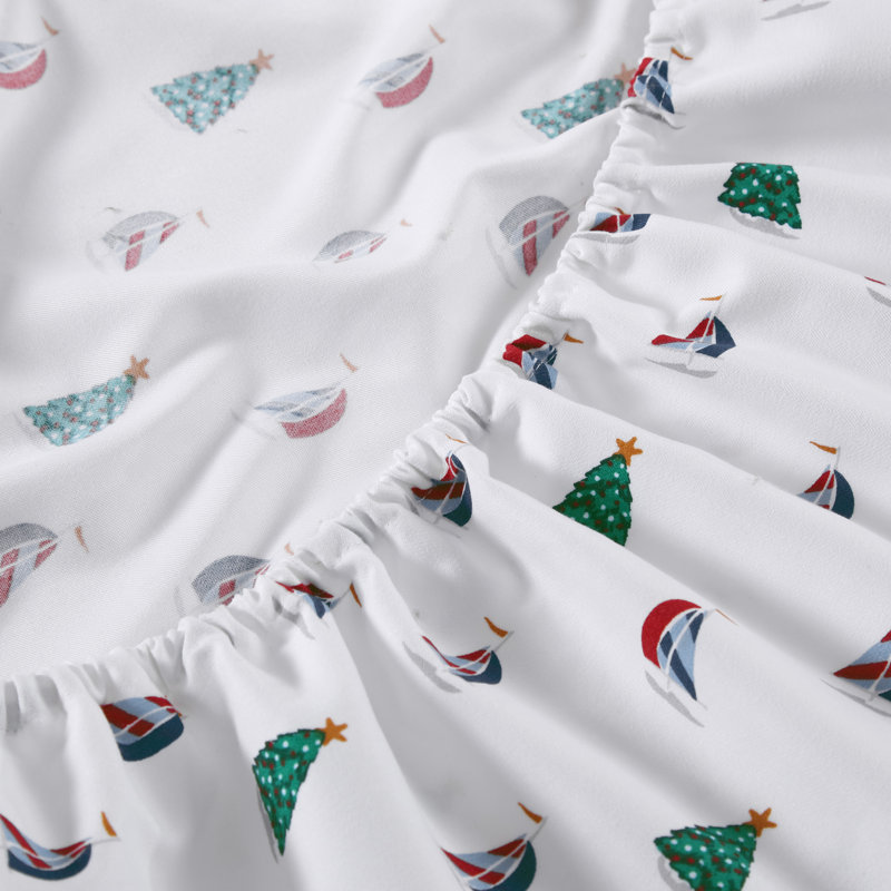 Nautica Cozy Brushed Flannel Printed Sheet Sets, King Sheet Set with 2 Pillowcases, Holiday Sails
