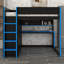 Lit mezzanine avec armoire intégrée, bureau, éclairage sous le bureau et étagères de rangement sous le bureau-1519700091