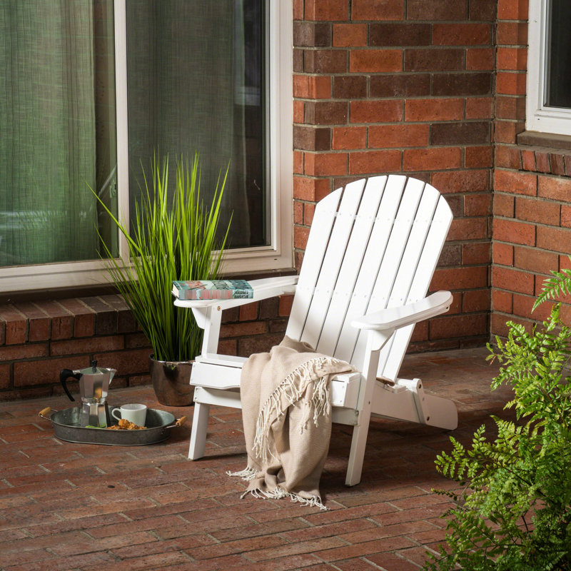 Wood Outdoor Chair, Foldable, And Comfortable With A Rustic Touch, White