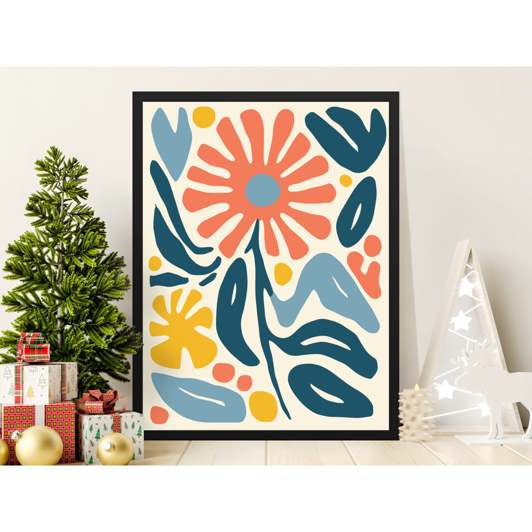Abstract Botanical Shapes Flower Design Modern Art Poster
