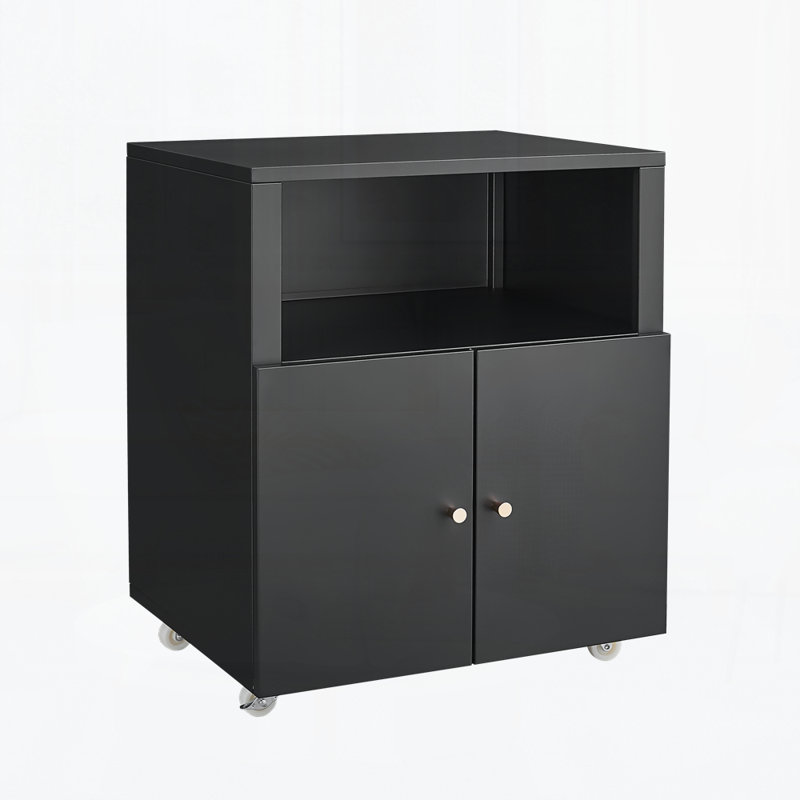 Bureau à domicile pour imprimantes avec roulettes, tables d'imprimante avec porte-classeur, classeur latéral mobile avec tablette de rangement ouverte pour les dossiers de format lettre / légal / A4,