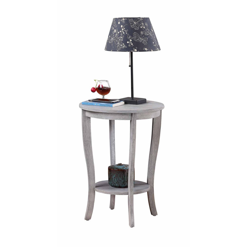 Table de bout ronde Carbin, Gris clair métallique brossé
