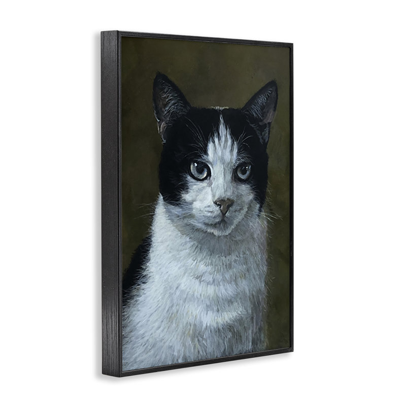 & Cat Angst, estampe numérique encadrée par Laura Mark-Finberg, H 18 po x l 12 po, Giclée encadrée noir minuit