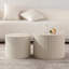 Tables gigognes beiges et blanches - Table de bout de salon Wave Stripe