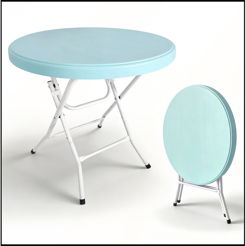 Table pliante ronde de 31,5 cm, idéale pour les cocktails, les bistrots et les fêtes en plein air (mariages, jardins, etc.). Facile à installer.