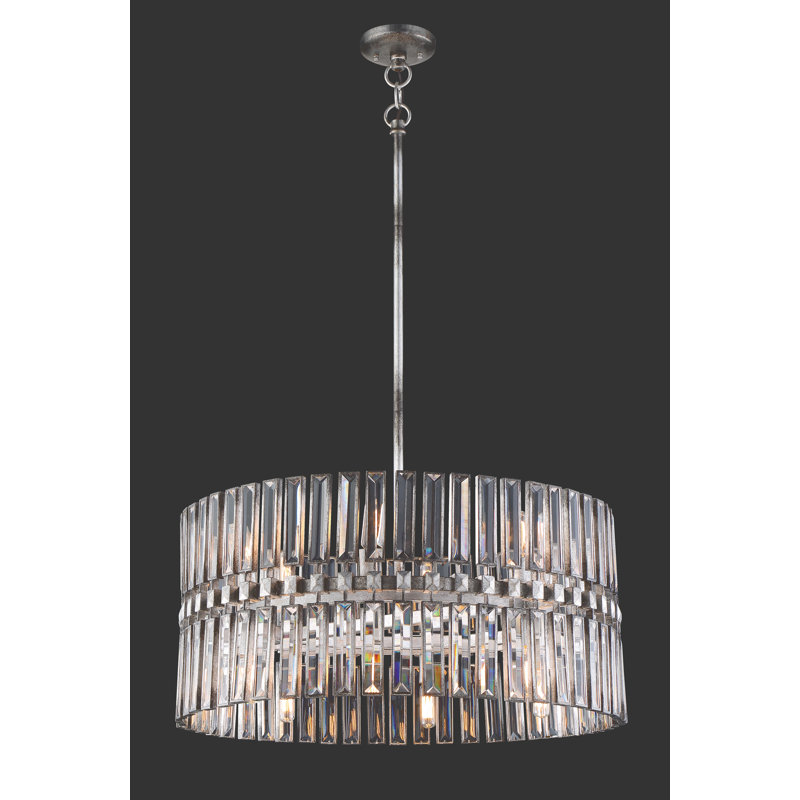 Lustre cylindrique unique et remarquable à 12 lumières Belle Aurore
