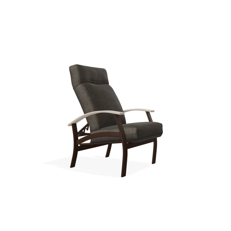 Chaise de patio inclinable avec coussins Askar, Tissage uni cendre coulée Sunbrella®, Kona texturé, Désert P60