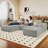Boneless 96" Cloud Couch Modular Sectional Sofa for Living Room, U-Shape Boneless Couch with Deep Seat, Modern Corduroy 3-Seater with Ottoman, No Assembly Required-1618851672-1618851670