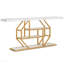 Console moderne 70,9 po, 4 niveaux, faux marbre pour le salon - blanc / or