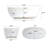 59'' X 31'' Freestanding Soaking Solid Surface Oval Bahtub Matte White