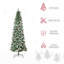 Arbre de Noël artificiel pré-éclairé enneigé avec branches réalistes, lumières à DEL, pommes de pin, baies rouges et pointes