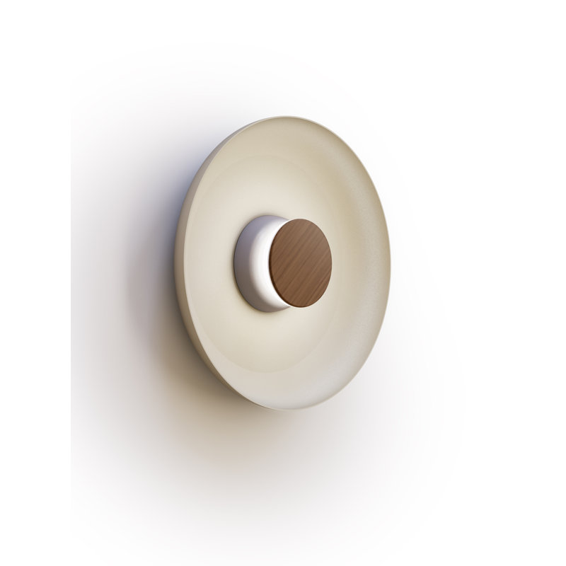 Totem Sconce Metal, Gray/Walnut, 15" H x 15" W x 15" D