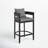 Elza Outdoor Patio Barstool in Aluminum and Gray Cushions-66603313