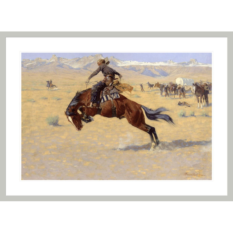 «A Cold Morning on The Range» par Frederic Remington, impression giclée sur cadre, H 30,21 po x l 41,5 po