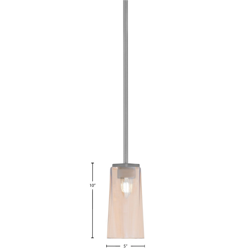 Arsenovic 1 - Light Graphite Pendant, H 10 po x l 5 po x P 5 po, Ambre / graphite