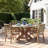 Fleur 48" Round Eucalyptus Wood Patio Dining Set