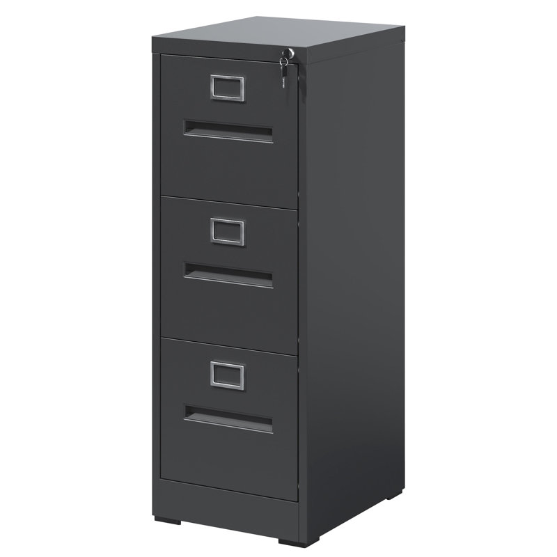 Classeur à 3 tiroirs avec serrure, rangement de bureau, format lettre A4 légal, fonctionnement silencieux, utilisation à domicile inclinable, construction,
