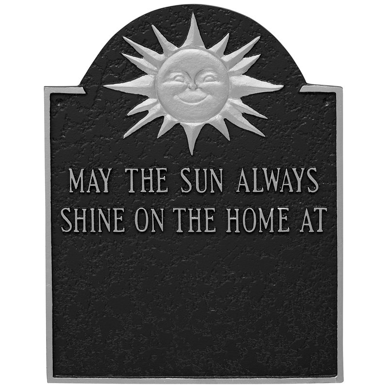 4-Line Wall Address Plaque, Black/Silver, Yes