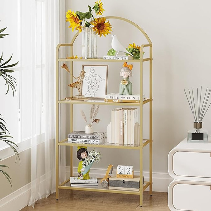 Eco-friendly Material - The 4-tier Bookcase Is Made Of Solid Wood Legs(beech) And P2 Class Environment Protection Plate And Melamine Finish, This Material Is Waterproof, Anti-scratch And Super Easy To Clean;