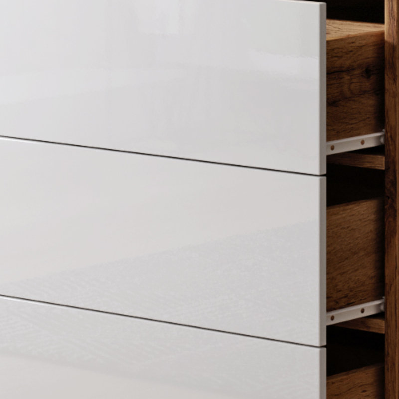 Wander 150cm Sideboard, Wotan Oak/White Glossy
