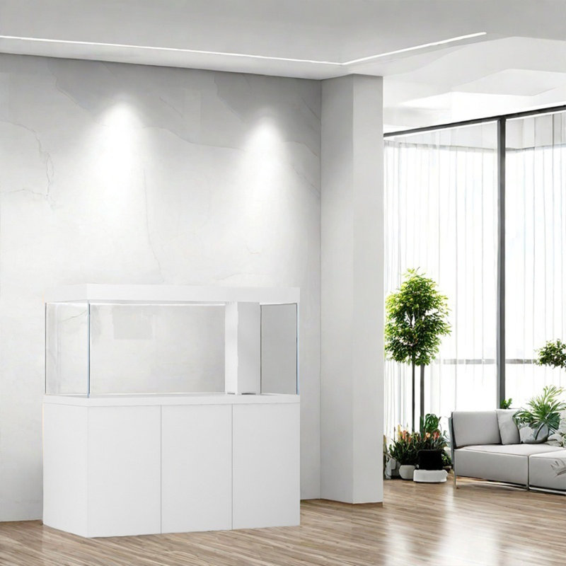 Réservoir d'aquarium blanc sur pied, 95 gallons (H 61 po x l 59 po x P 15,7 po)