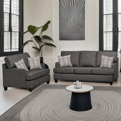 Ensemble de canapé et causeuse en tissu Baxter, gris