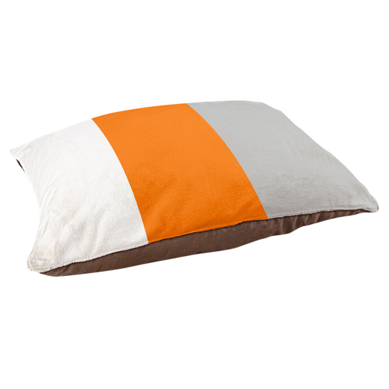 Polyester Pet Bed, Large (40" W x 30" D x 6.5" H), Orange Middle/Silver