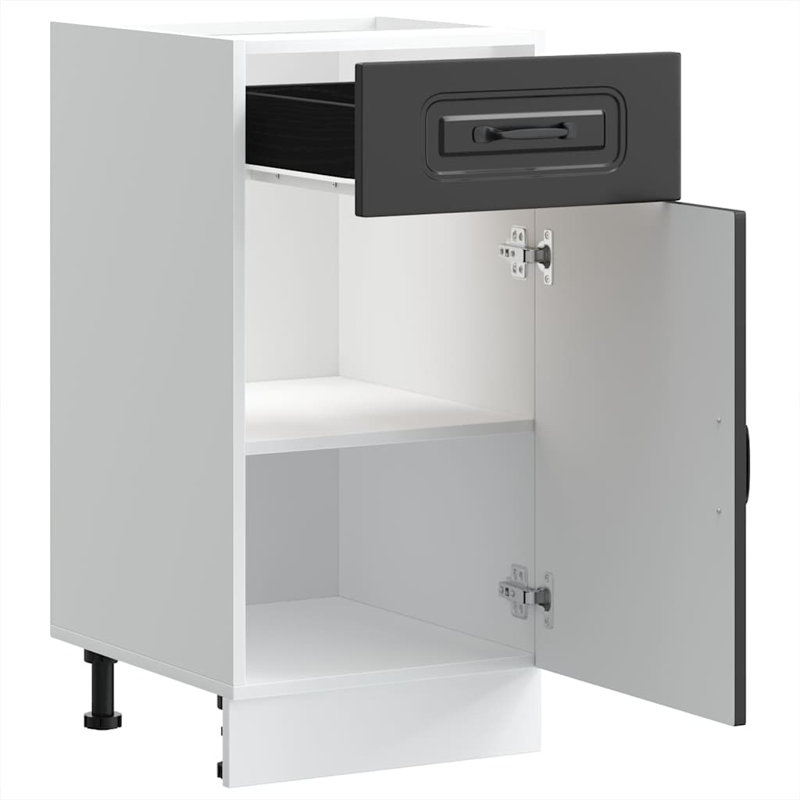 Kitchen Base Cabinet Kalmar Engineered Wood, 81.5cm H x 40cm W x 46cm D, Black