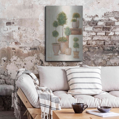 «Potting Bench & Topiaries I» par Pam Britton