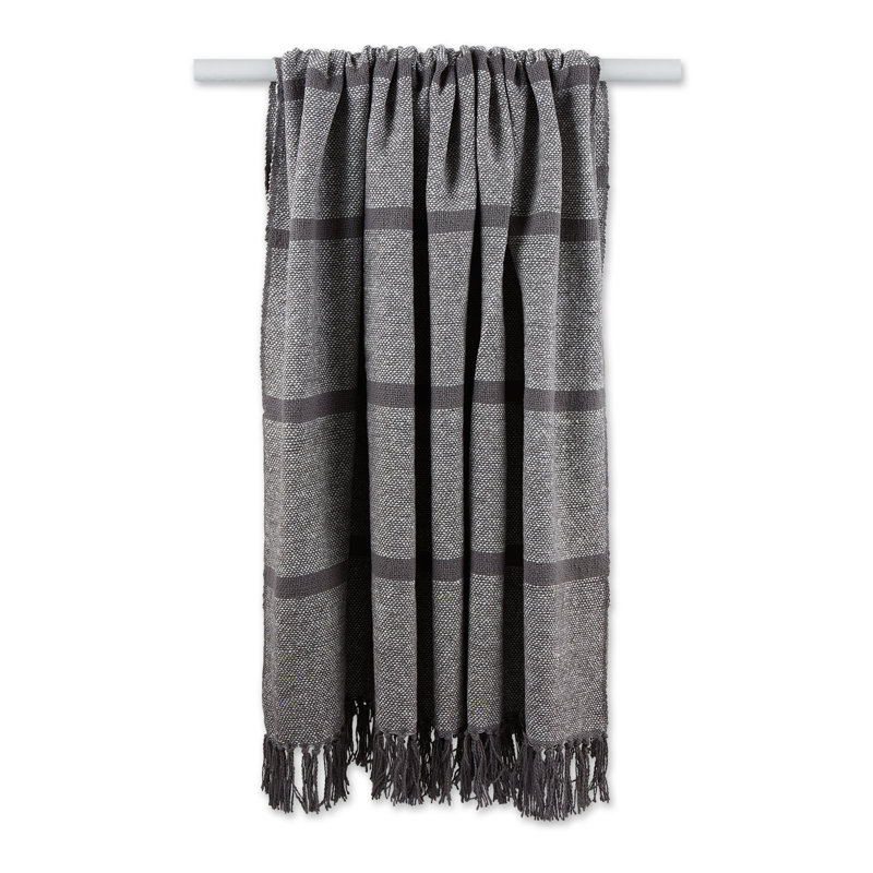 Woven Throws Hand Woven Throw Blanket, Gray