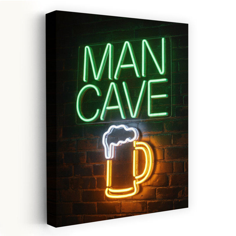 «Man Cave», art mural contemporain, H 18 po x l 12 po