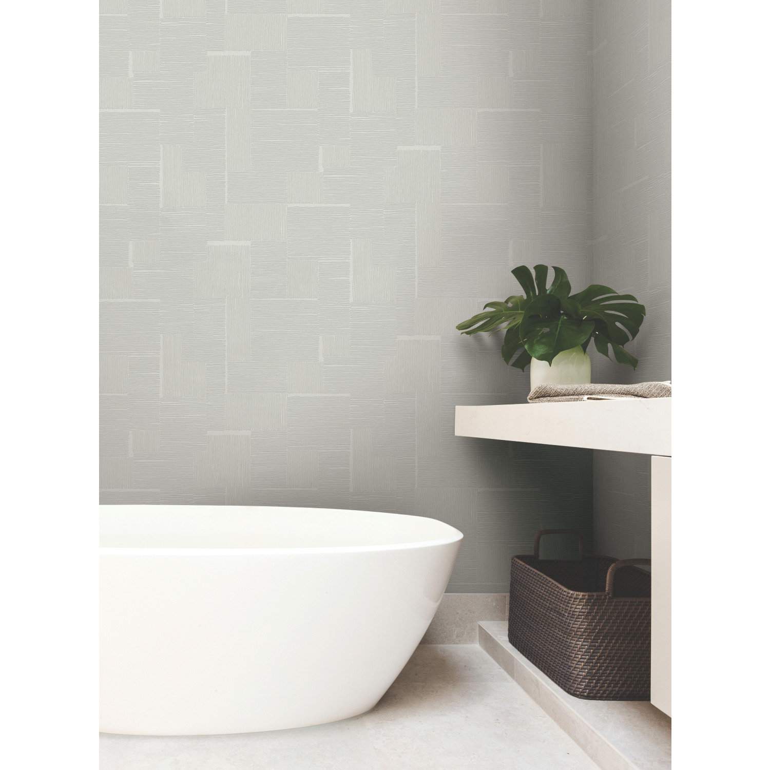 Alodee Geometric Wallpaper, Gray