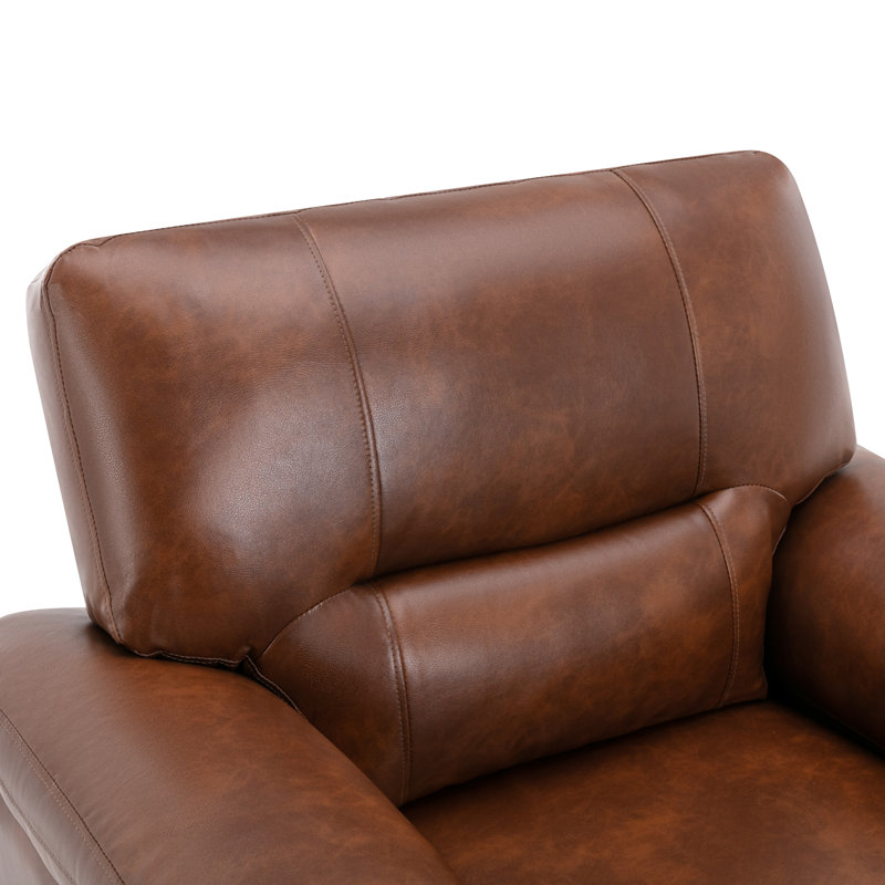 Fauteuil club en cuir Gottfried, Similicuir brun