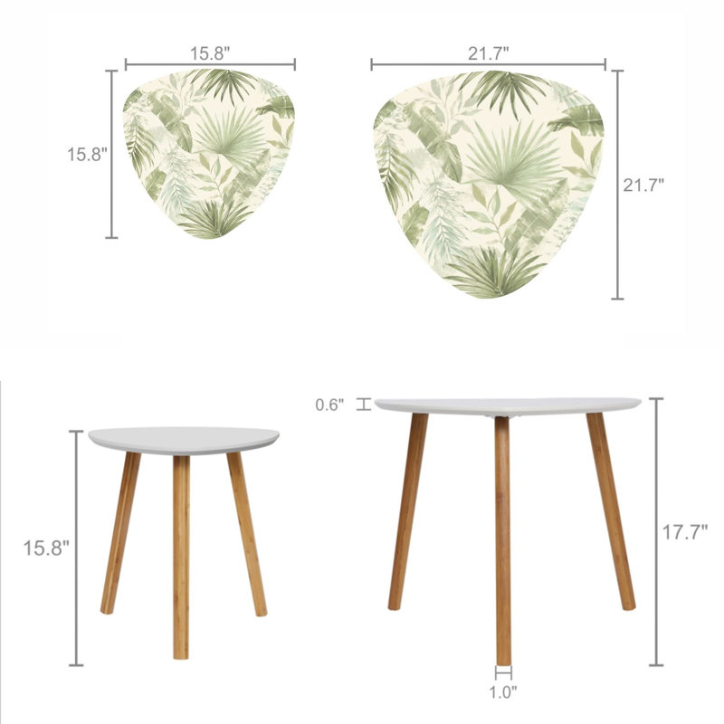 Ensemble de 2 tables basses gigognes Triangle