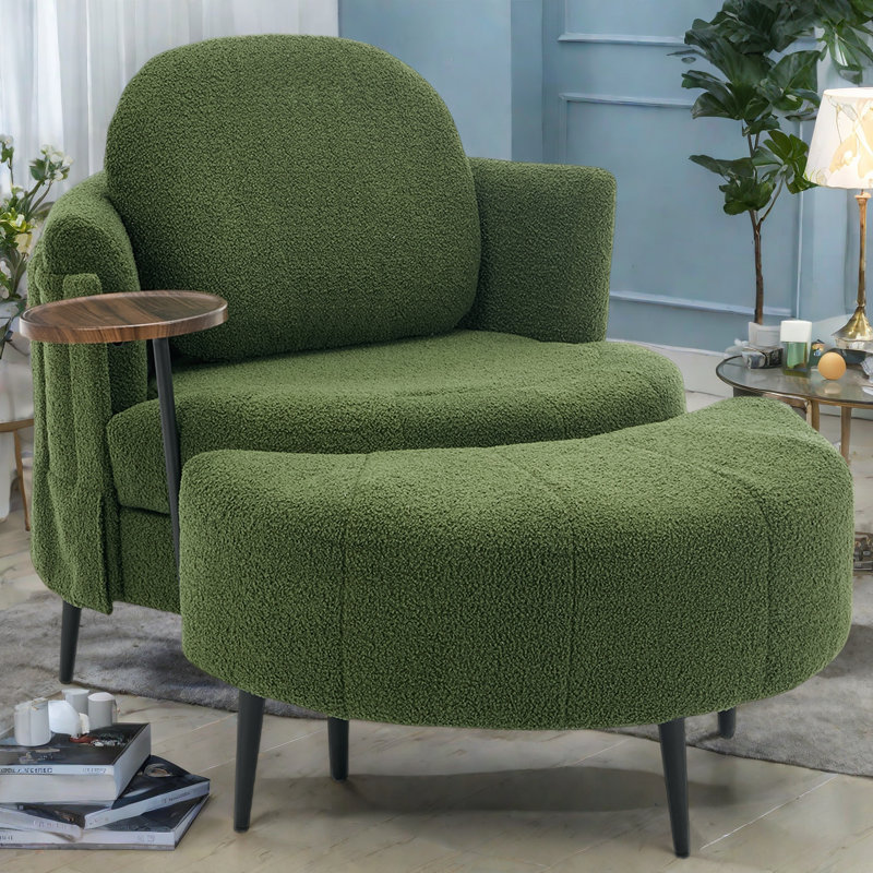 Canapé-lit 42,5 ", table d'appoint une pièce, Vert