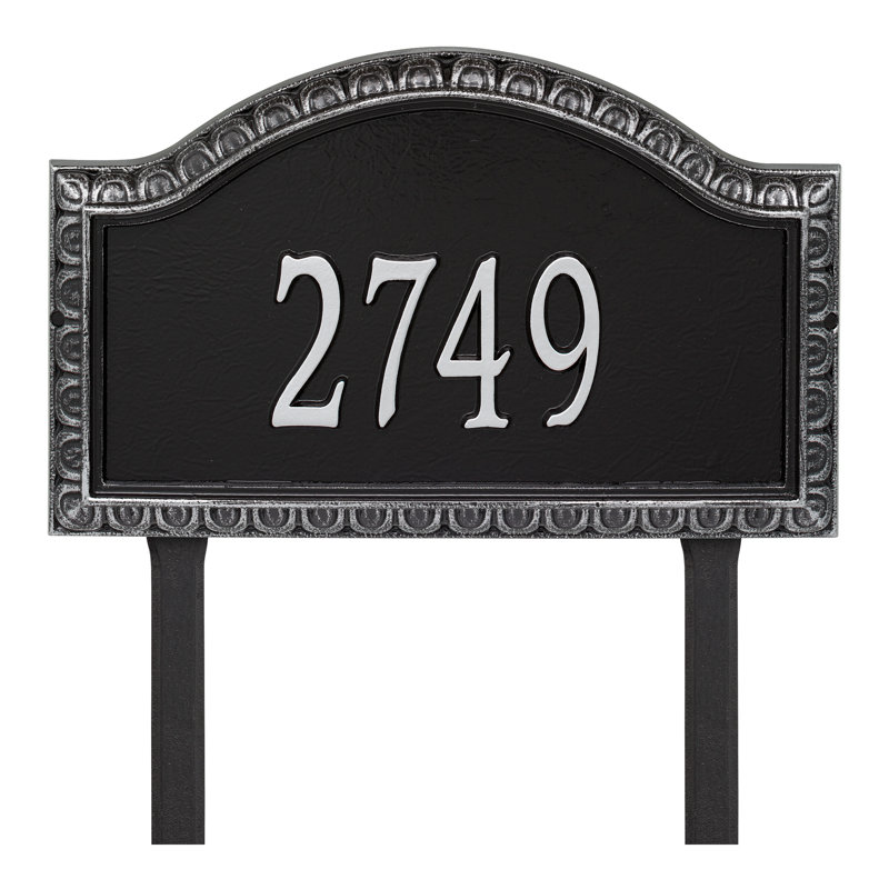 Panneau d'adresse de pelouse Penhurst, Oui, Noir / argent