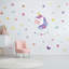 Décalcomanie murale papillons et licorne magique