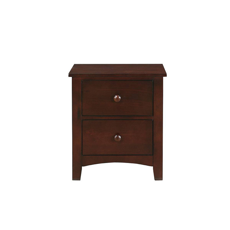 Table de chevet moderne et élégante à 2 tiroirs, fabriquée en placage de pin de haute qualité et en bois aggloméré, idéale pour la décoration de chambre à coucher.
