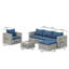 Ensemble de conversation modulaire en rotin avec coussin 6 pièces Baecher (entièrement assemblé)-1817262662