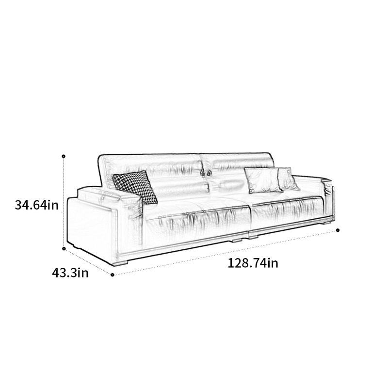 Canapé français rétro, H 34,64 po x l 128,74 po x P 43,3 po, 5