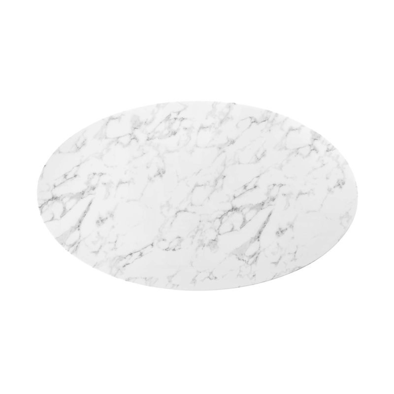 Gold and White Round Marble Dining Table with Metal Base