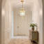 Lustre en cristal 13,8 pouces E14 avec lampe tricolore en fer