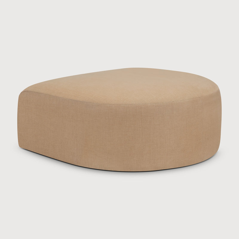 Bulky D-Shaped Ottoman, Tan