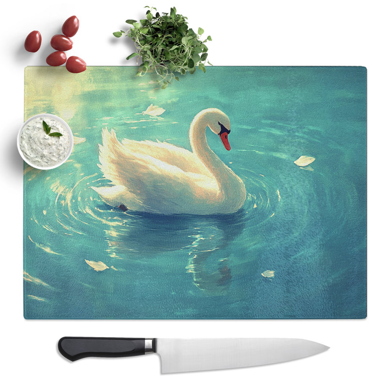 Swan lake  Glass Chopping Board