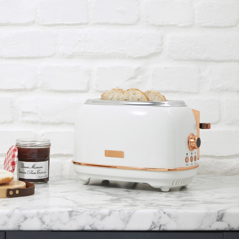 HADEN Heritage 2-Slice Wide Slot Toaster, Ivory/Brown
