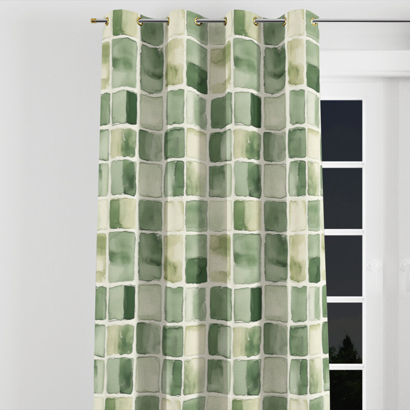 Country Farmhouse Room Darkening Curtains - Patchwork Ballog Grommet Curtain - 1 Panel, Gold Grommets, 52" W x 84" L