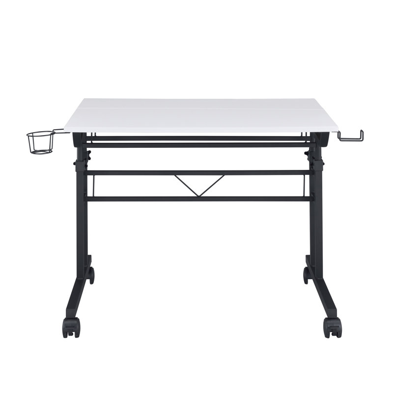 Bureau d'écriture à hauteur réglable avec tablette mobile Techni Mobile, Blanc