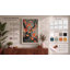 Orange Blooms in Black Japandi - Wrapped Canvas-1550006349-1550006705