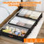 Rangement sous le lit avec roulettes, paquet de 2 contenants de rangement sous le lit avec couvercles transparents, grands bacs de rangement sous le lit XXL avec poignées, conception peu encombrante pour les vêtements, les chaussures et les livres - noi