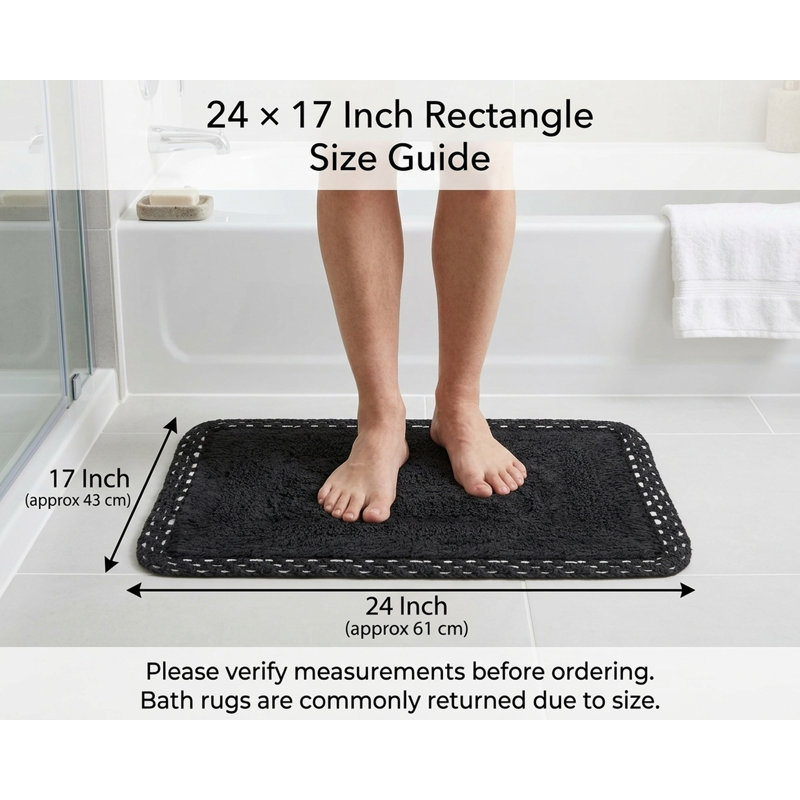 Tapis pour salle de bain Adiraica, Noir